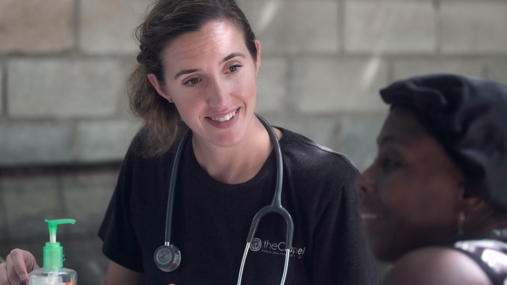 A female doctor smiling