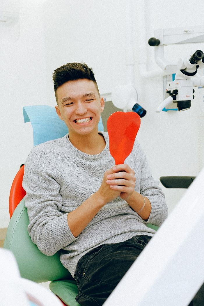 a man after dental checkup