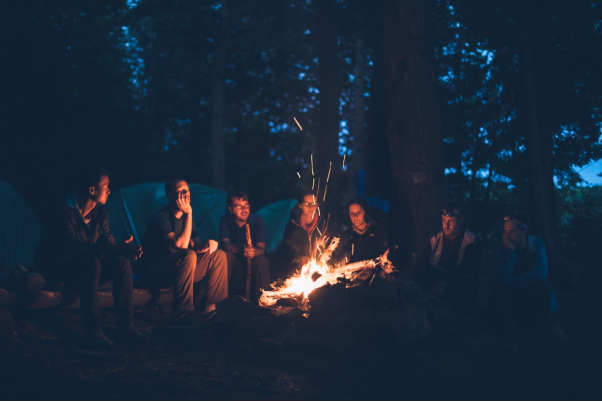 Friends camping